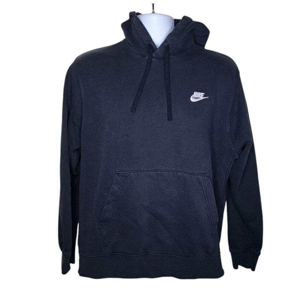 Vintage Y2K Nike Swoosh Hooded Hoodie Sweatshirt Mens Size M Black